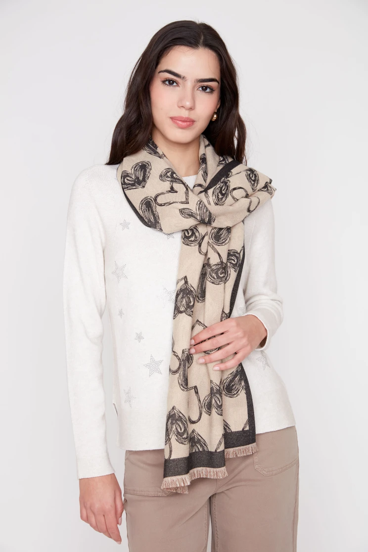 SCARF SOFT HEART R0038-884