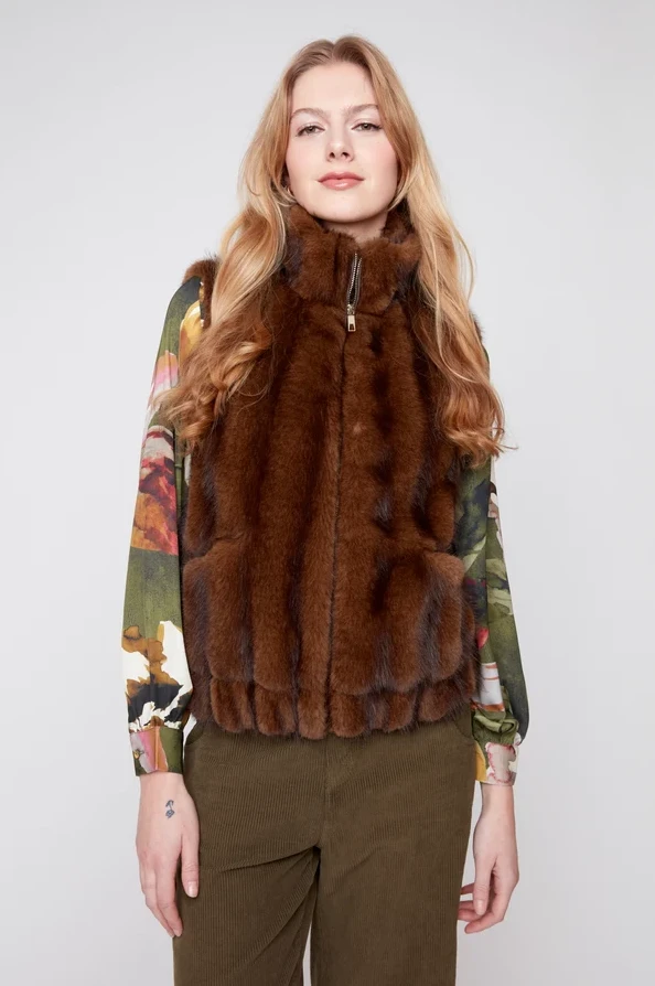 FAUX FUR MINK VEST R3980L-E3140
