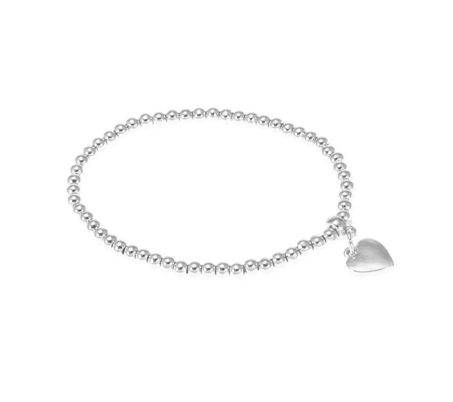 SILVER HEART ELASTIC BRACELET 074590