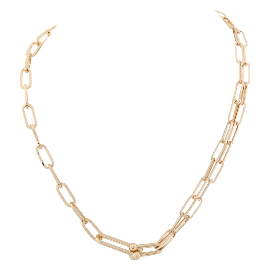 GOLD PAPER CLIP CHAIN NECKLACE 0658741