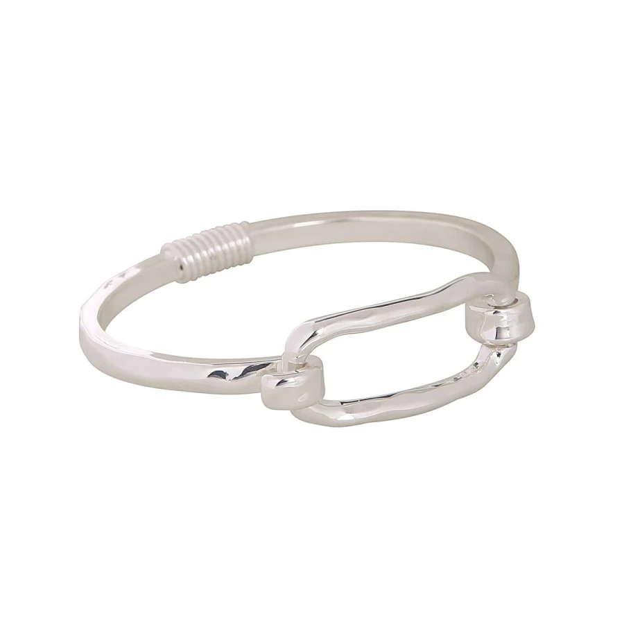 SILVER SINGLE LARGE PAPERCLIP BANGLE 074941