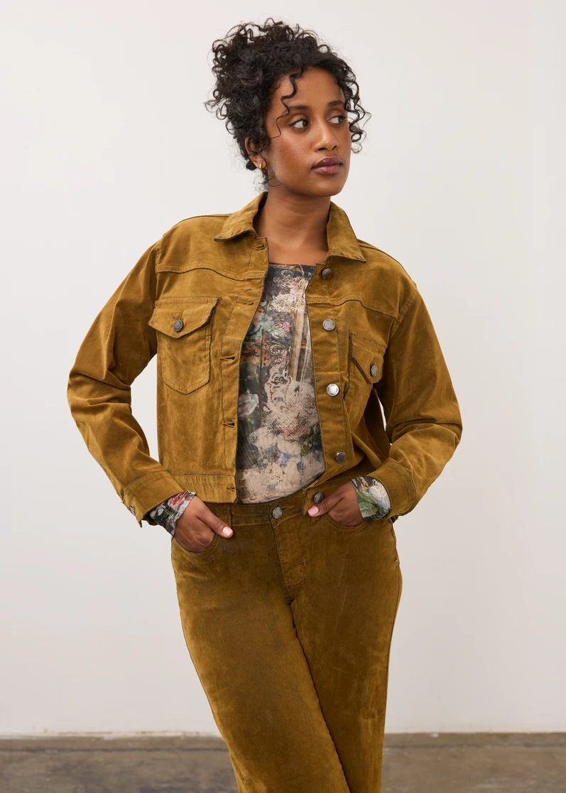 BOXY JACKET FLOCK DENIM 10030437