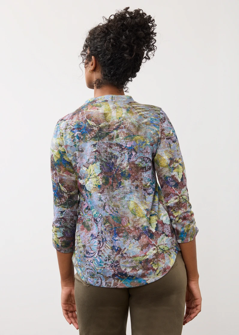 3/4 SLV V-NECK TOP REN BOUQUET 3740451(3740451)