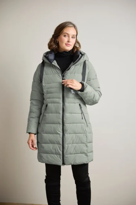 3/4 ZIP HOOD POLYFILL COAT 2471