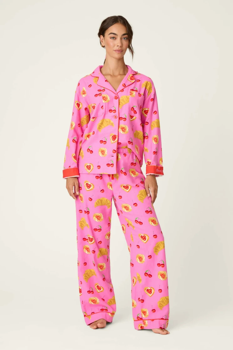 HERITAGE FLANNEL PJ SET BRUNCH CLUB RZFLPJ1PNK