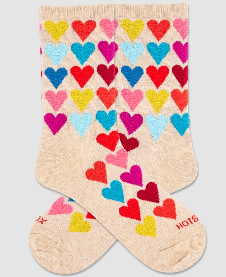 LDS SOCK FUZZY HEARTS(HSW30103)
