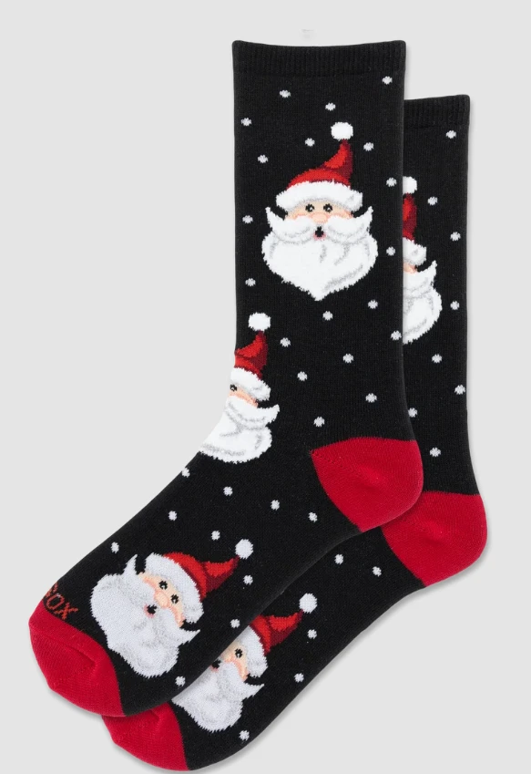 LDS CREW SOCK FUZZY SANTA HEAD(HOH00195)