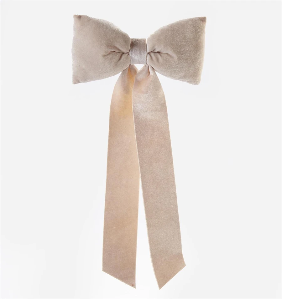 CREAM BOW DESIGN CLIP ON ORNAMENT