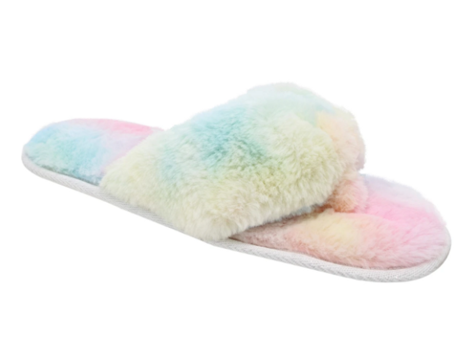 TIE DYE PLUSH THONG SLIPPER 9700