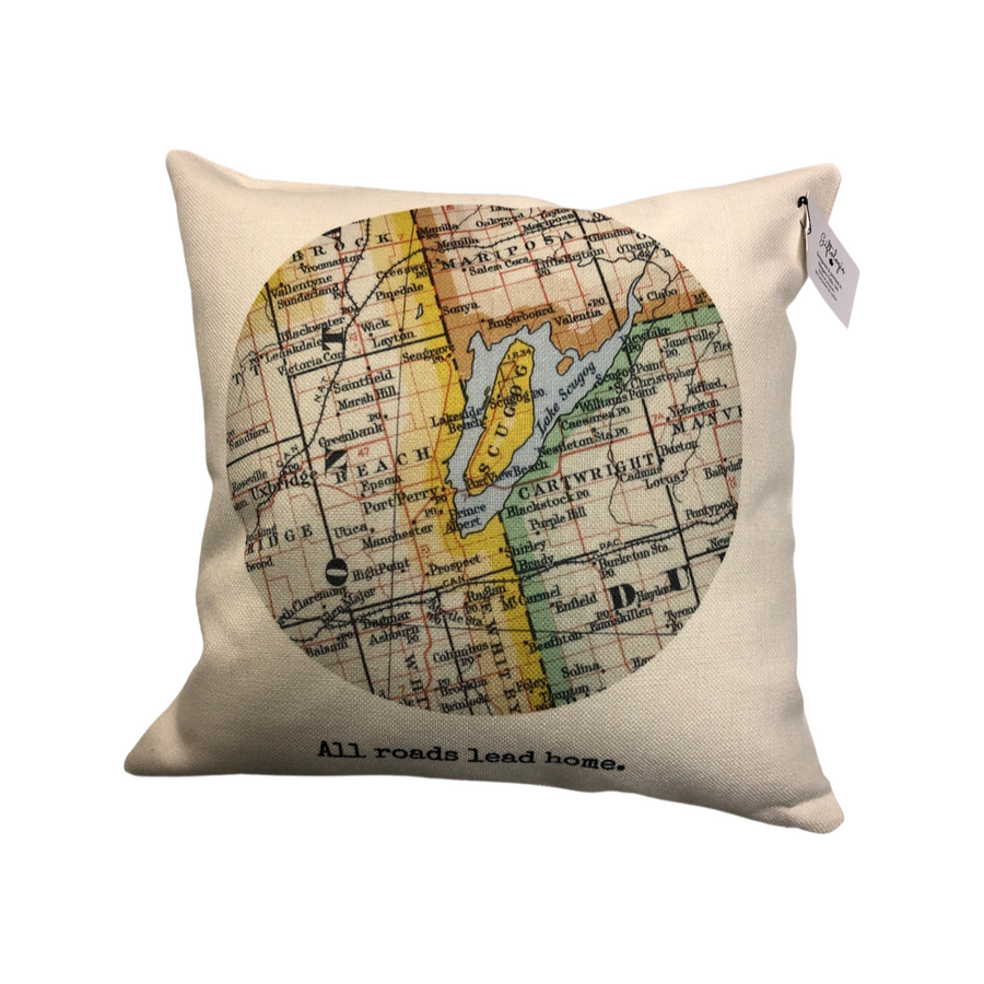 MAP PILLOW ALL ROADS LEAD HOME (MAPP)
