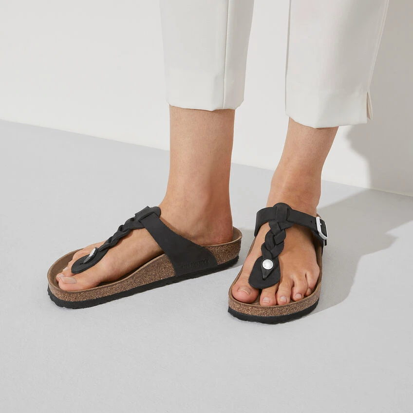 GIZEH BRAID REG OILED LEATHER BLACK 1021349
