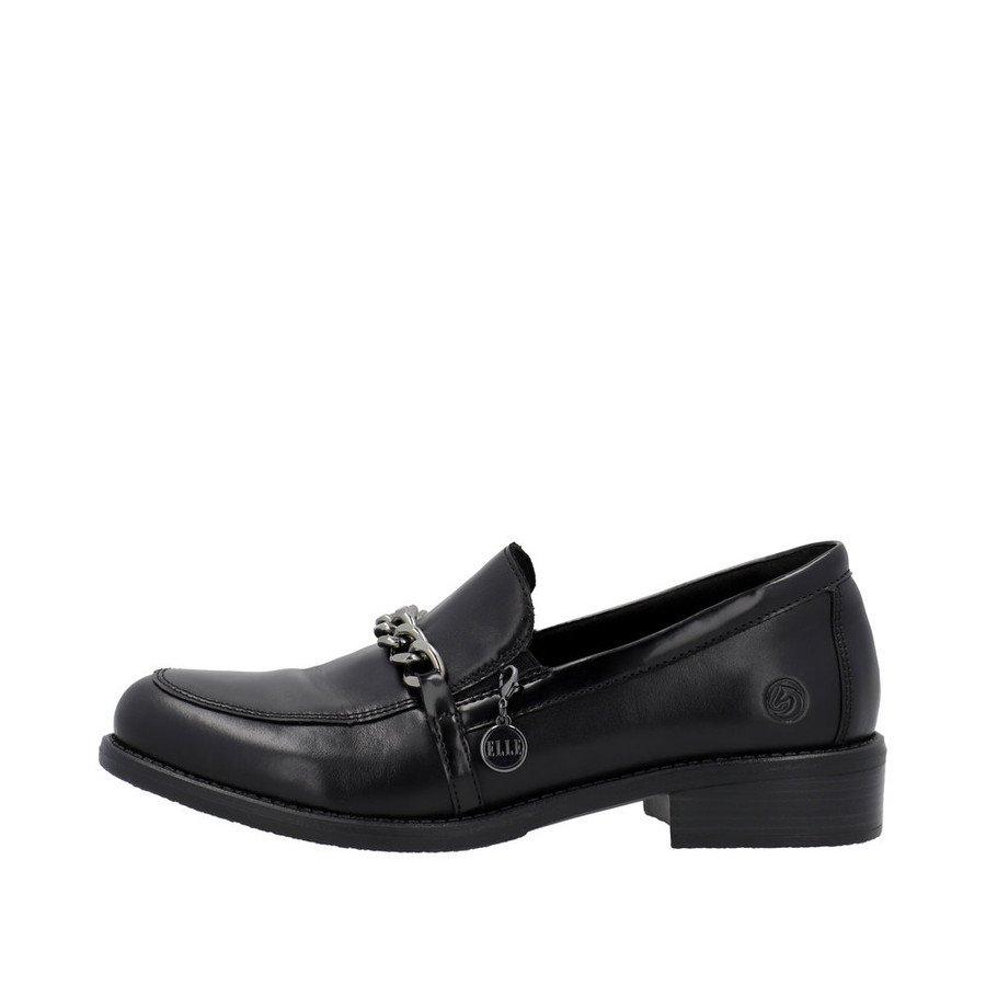 SLIP ON LOAFER LEATHER BLACK (elle) D0F03-01