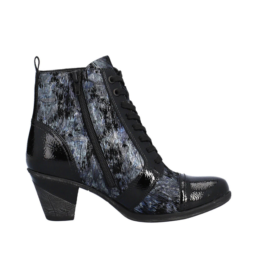 GRANNY BOOT HIGHER HEEL BLACK /BLUE D8797-14