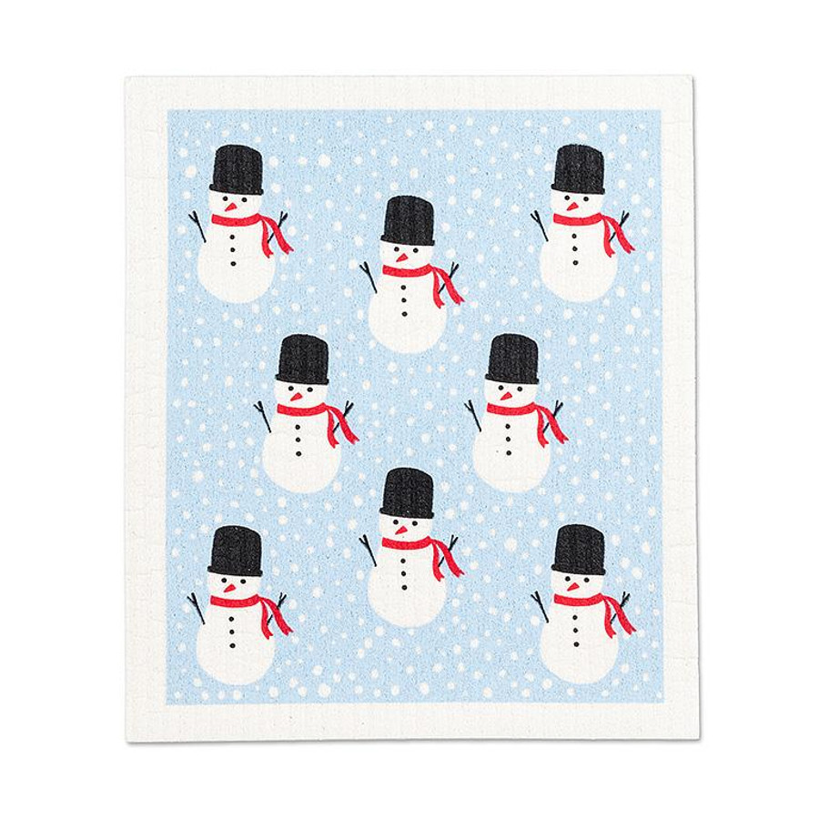 SET/2 SQUARE HAT SNOWMAN DISHCLOTHS 84ASDABX176(84ASDABX176)