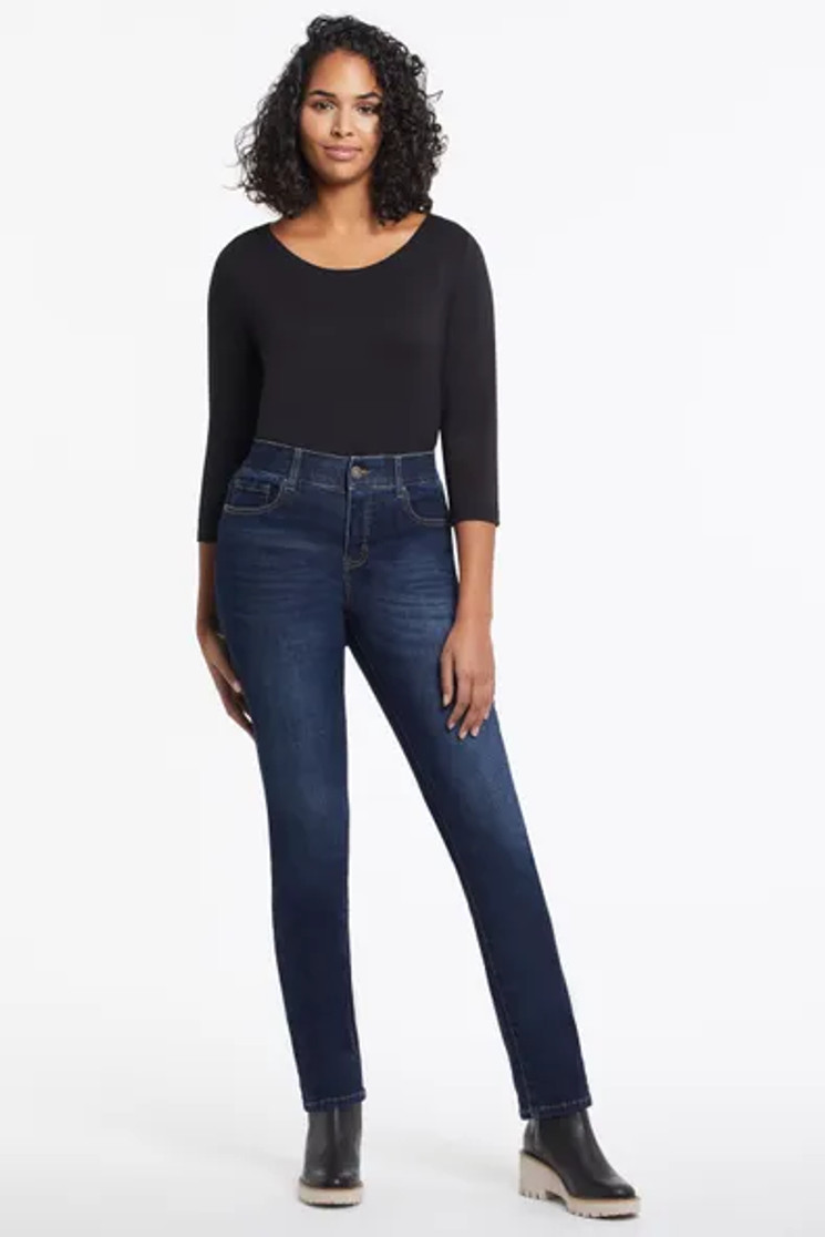 HIGH WAIST DENIM CURVY LEGGING 20652Y - Brock's