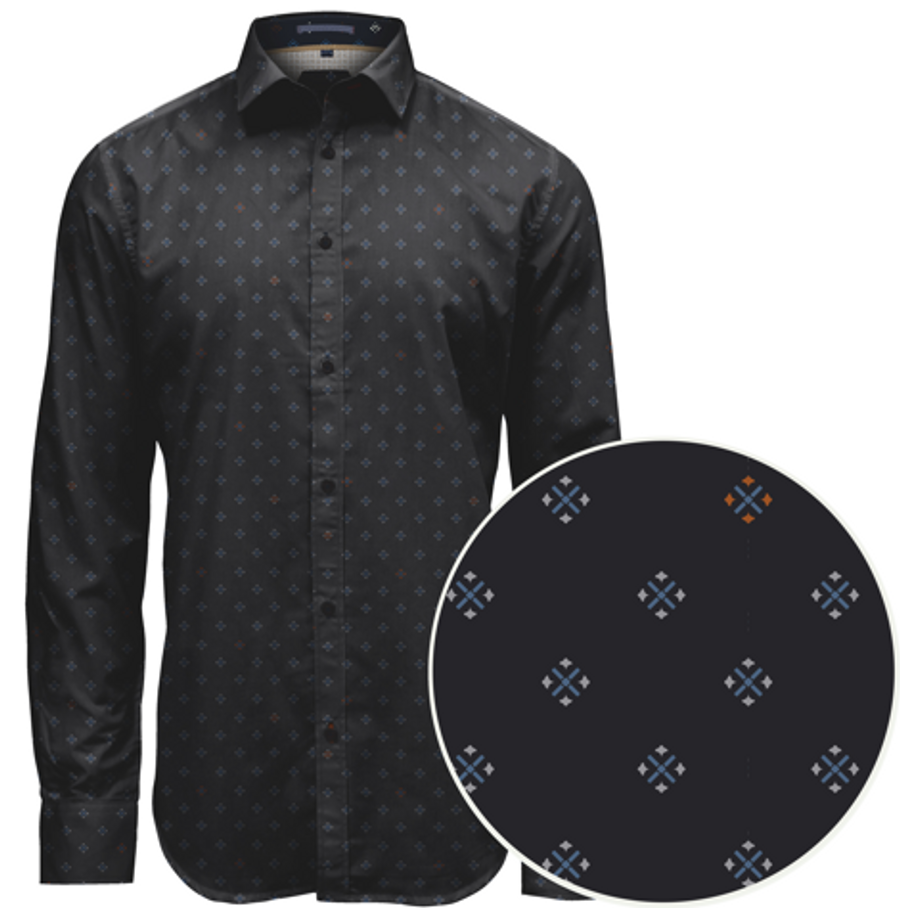 LS POLY/COTTON ALL OVER PRINT SHIRT 7164172