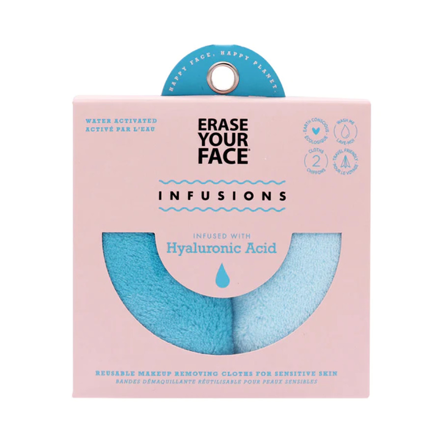 2PC ERASE YOUR FACE INFUSED CLOTHS HYALURONIC ACID