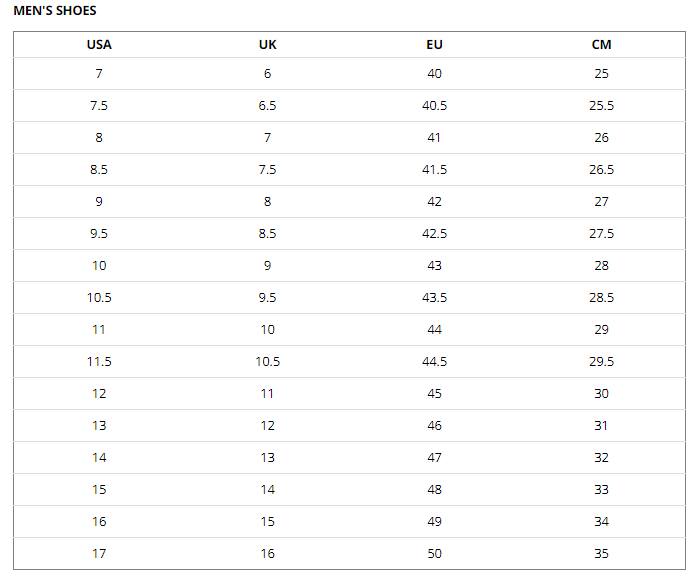 Columbia Men S Size Chart