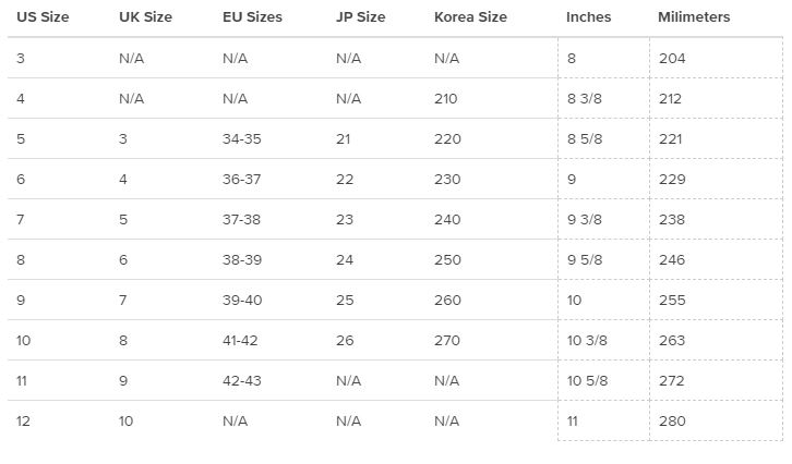 crocs size chart women's