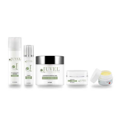 Our Acne Kit includes everything you need to help cleanse, treat and soothe acne-prone skin.