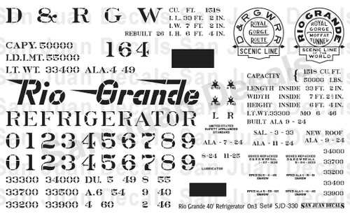 On3 D&RGW #150-169 40' Refrigerator Car