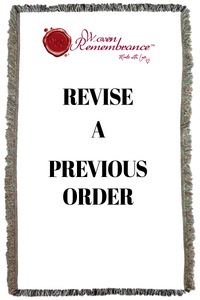 Revise/Correct Previous Order Woven Throw