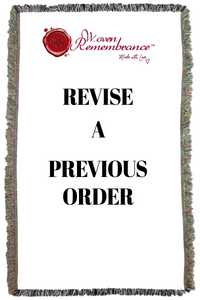 Revise/Correct Previous Order Woven Throw
