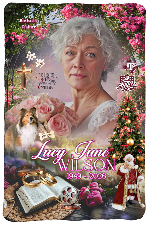 We glean information from the obituary (if provided) along with special instructions you give us, based on comments that the family shared with you about their loved one.  This one of a kind work of art is a beautiful pictorial representation of a loved one’s life that highlights location art, memories, images, logos and text.