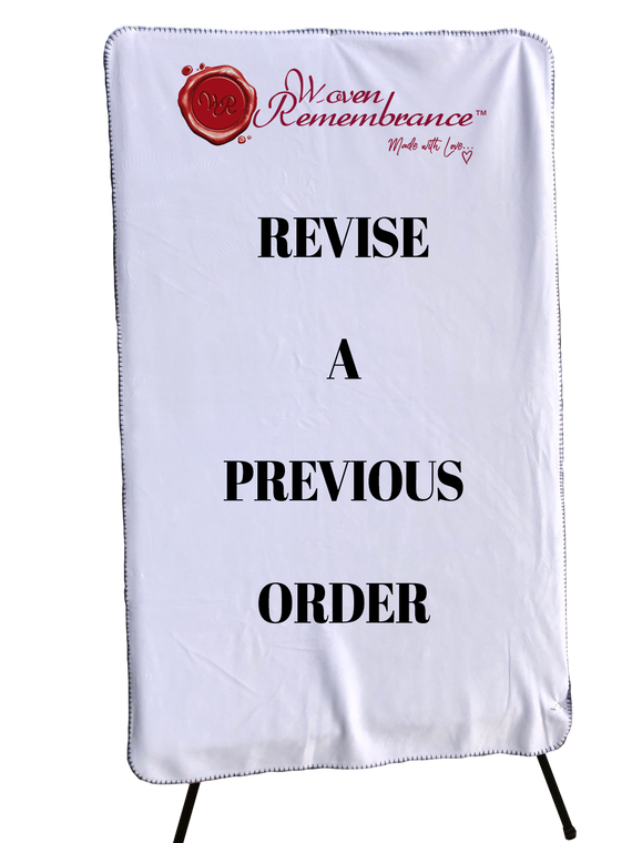 Revise/Correct Previous Order Fleece Throw
