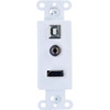C2G Decorative HDMI Wall Plate with USB and 3.5mm White 39873
