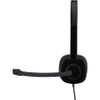 Logitech H151 Stereo Headset with Rotating Boom Mic (Black) - Stereo - 3.5MM AUDIO JACK CONNECTION - Wired - In-Line Control - 22 Ohm - 20 Hz - 20 kHz - Over-the-head - 5.9 ft Cable - Black 981-000587