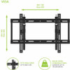 Kanto Wall Mount for TV, Monitor, Display - Black - Landscape TE300