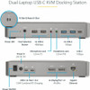 StarTech.com Dual-Laptop USB-C KVM Docking Station, Dual Monitor 4K 60Hz DisplayPort KVM Dock, 5x USB Hub, GbE, 90W/45W PD, Windows/Mac 129N-USBC-KVM-DOCK