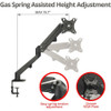 SIIG Single Gas Spring C-Clamp Monitor Desk Mount - 17" to 27" CE-MT3311-S1