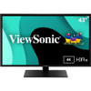 ViewSonic VX4381-4K 43 Inch Ultra HD MVA 4K Monitor Widescreen with HDR10 Support, Eye Care, HDMI, USB, DisplayPort for Home and Office VX4381-4K