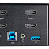 StarTech.com 2 Port Dual Monitor HDMI KVM Switch, 4K 60Hz HDMI 2.0 UHD HDR, 2 Port USB 3.0 Hub, 4x USB HID, Audio, Hotkey Switching, TAA SV231DHU34K6