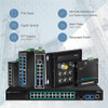 TRENDnet 6-Port Industrial Gigabit L2+ Managed PoE++ DIN Rail Switch, 4 x Gigabit PoE++ Ports, DIN-Rail Mount, 2 x SFP Slots, IP30, VLAN, QoS, LACP, Bandwidth Management, ERPS, Black, TI-BG62i TI-BG62I