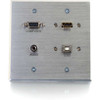 C2G HDMI, VGA, 3.5mm Audio and USB Pass Through Wall Plate - Double Gang 39703