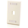 C2G 1-Port Single Gang Multimedia Keystone Wall Plate - White 03410