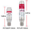 PCT-MLPF-1002A Low Pass MoCA Filter for Ethernet to Coax Applications with Surge Protection and Port Seal size comparison