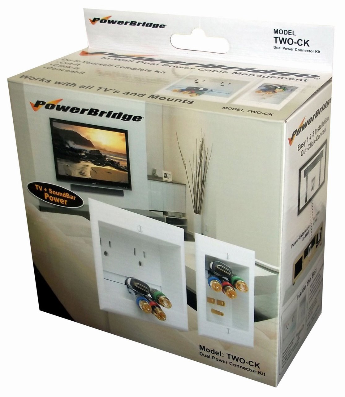 Powerbridge Two Ck In Wall Cable Management System For Wall Mounted Tvs