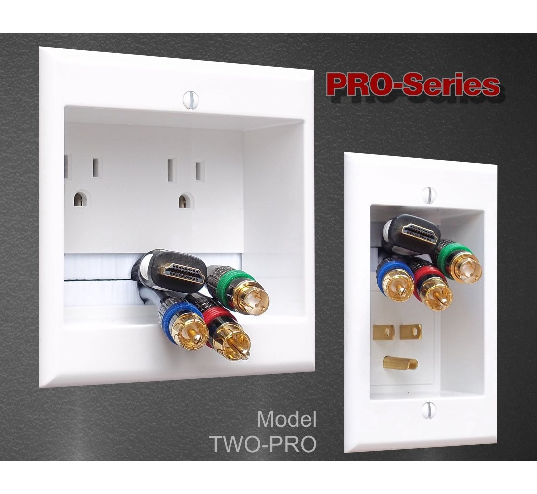 Power Bridge Kit PowerBridge TWO-PRO-6 Cable Management System with Dual Power for Wall ...