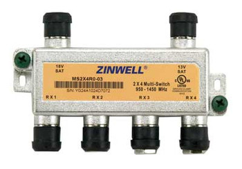 Zinwell MS2X4RO-03 2x4 DTV Multiswitch with Weather Seals