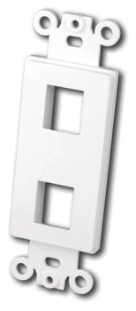 VANCO 820322 Decora Keystone Wall Plate 2 Port White 820322