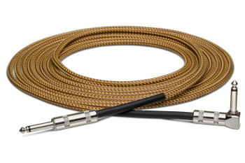 HOSA GTR-518R Tweed Guitar Cable Straight To Right-Angle 18' GTR-518R