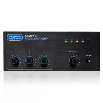 ATLASIED AA50PHD Mixer Amplifier 3 Input 50 Watt Automatic System Test Phd AA50PHD