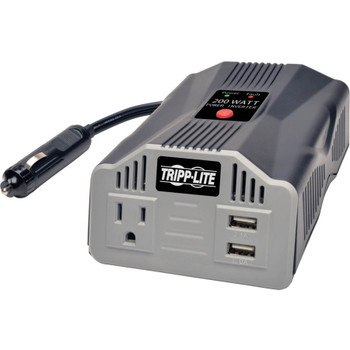 Tripp Lite by Eaton 200W PowerVerter Ultra-Compact Car Inverter with Outlet and 2 USB Charging Ports PV200USB