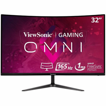 ViewSonic OMNI VX3218-PC-MHD 32 Inch Curved 1080p 1ms 165Hz Gaming Monitor with FreeSync Premium, Eye Care, HDMI and Display Port VX3218-PC-MHD