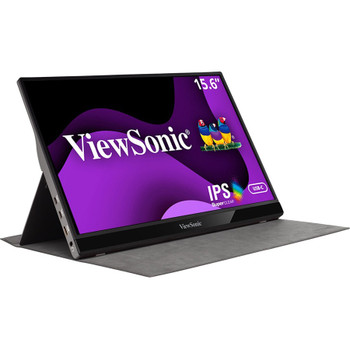 ViewSonic VG1655 15.6 Inch 1080p Portable Monitor with 2 Way Powered 60W USB C, IPS, Eye Care, Dual Speakers, Built in Stand with Smart Cover VG1655