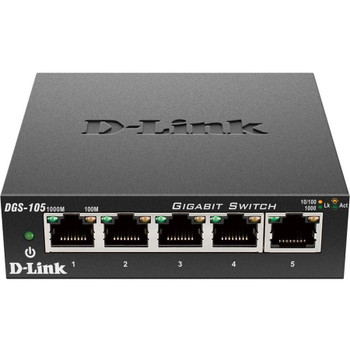 D-Link DGS-105 5 Port Gigabit Unmanaged Metal Desktop Switch DGS-105